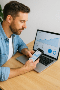 Small business website analytics showing traffic increase