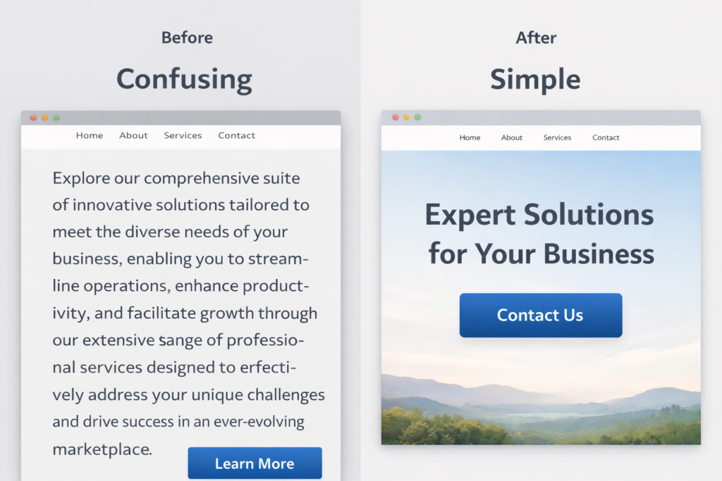 clear website message for lead generation