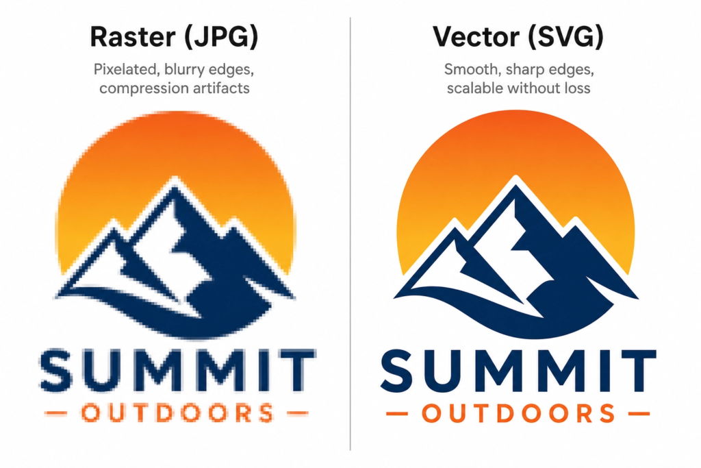 JPG logo file compared with SVG logo file