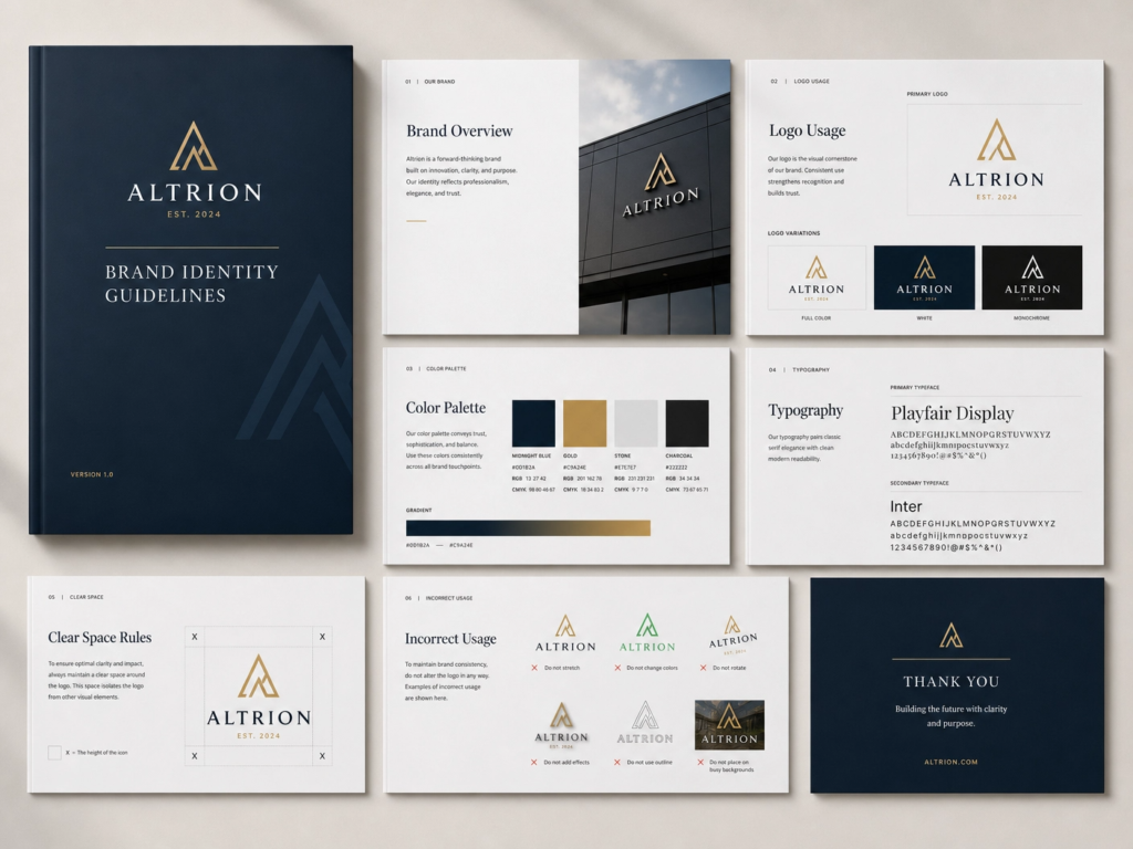 PDF branding guidelines with logo file examples