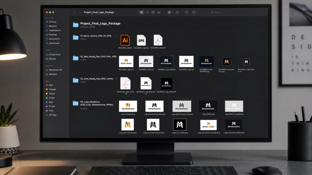 Professional logo file package with multiple formats