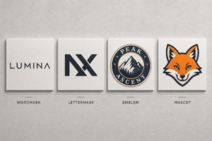 Logo types explained visual showing different logo styles